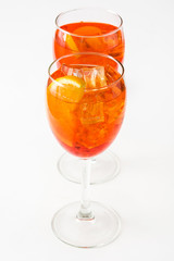 Aperol spritz cocktail in glass isolated on white background
