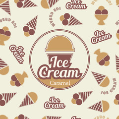 Ice cream retro seamless pattern.