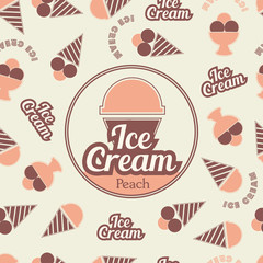 Ice cream retro seamless pattern.