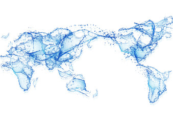 世界地図の形をした水しぶき © k_yu