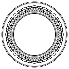 Circular pattern in the form of a mandala. Henna tatoo mandala. Mehndi style. Decorative pattern in oriental style. Coloring book page.