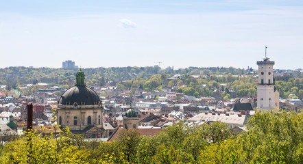 Fototapeta na wymiar Aerial View Over Lviv, Ukraine