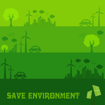Save Nature Concept with Ecocity