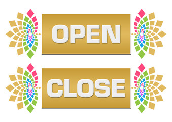 Open Close Floral Left Right Banner 