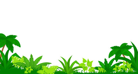Vector cartoon illustration of jungle  background. © galkinkirill