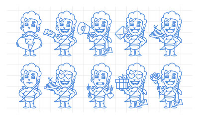 Character set cupid in various versions scribble part 2