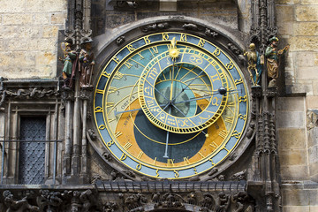 Close up of the Prague astronomical clock, Czech Republic