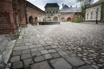 the old city street. A very old russian architecture