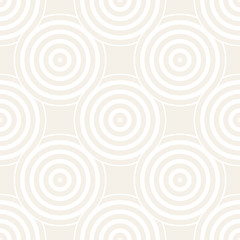Vector seamless geometric pattern composed with circles and lines. Modern stylish rounded stripes texture. Repeating abstract background