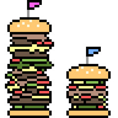 vector pixel art burger