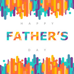 Happy Father day greeting card with typographic design. Vector illustration. Paper cut style with blooming abstract shapes on white background.