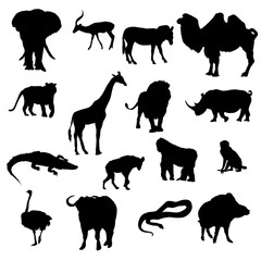 Silhouettes of animals Safaris