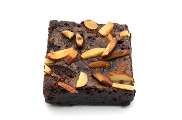 A Chocolate Brownie isolated on white.