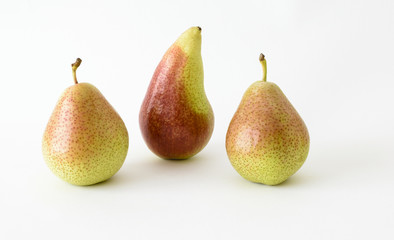 Three Pears on white