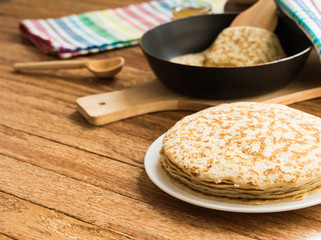Pancakes. Traditional Russian food - pancake week