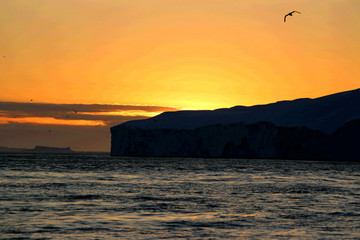Whale watching in a Ilulissat midnight
