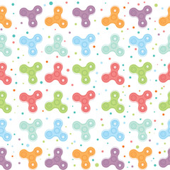 Hand spinners seamless pattern on white background