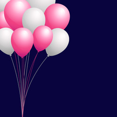 Bunch of pink and white balloons