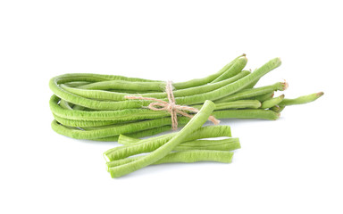 Long bean on white background