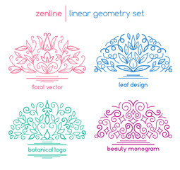 Vector linear abstract emblems