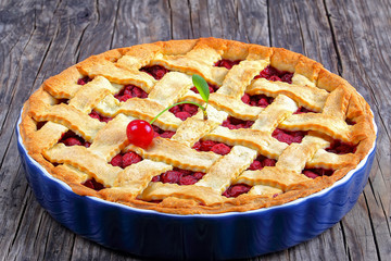 cherry pie with pretty lattice top