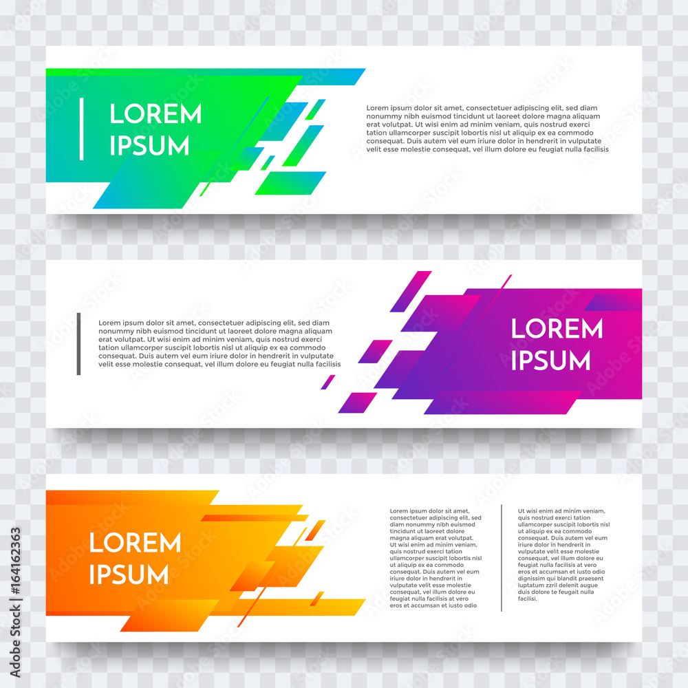 Poster Web banner vector template of color abstract modern background