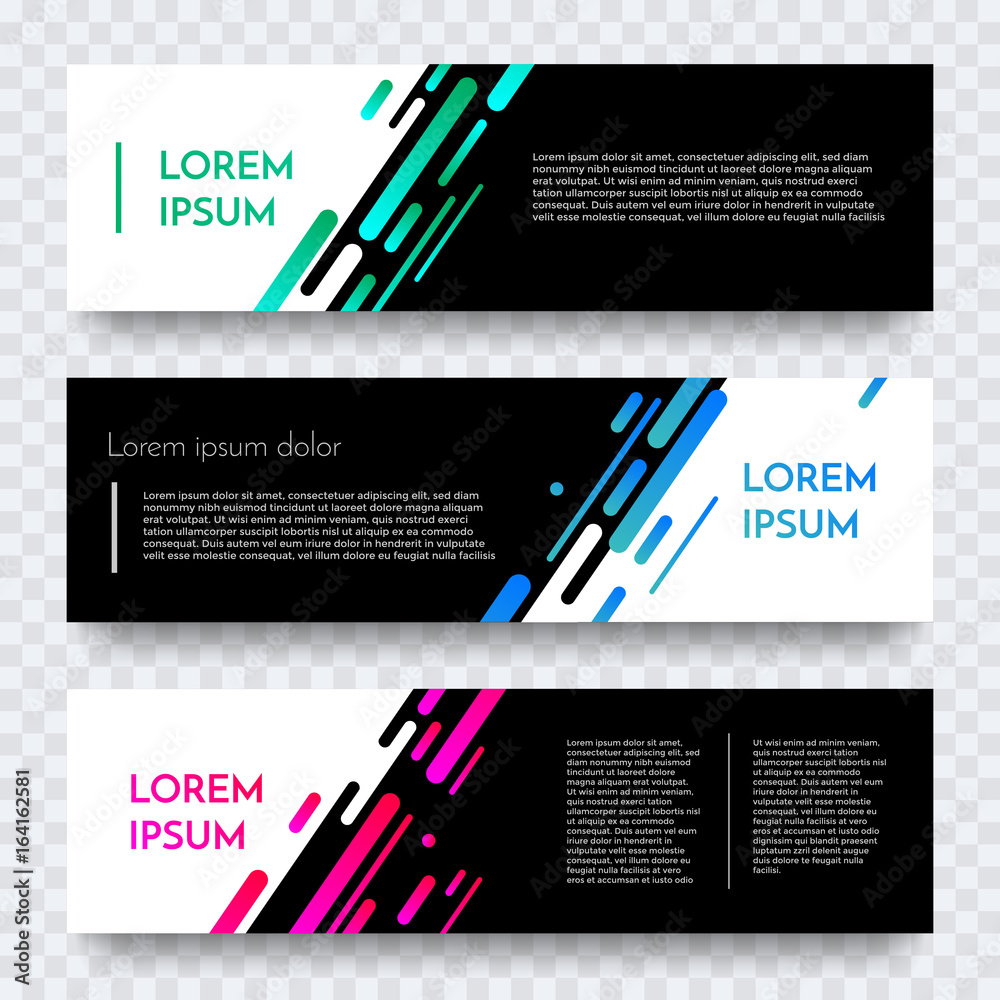 Aufkleber Modern web banner vector color abstract template