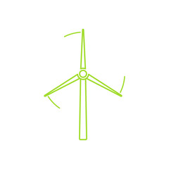 Wind turbine tower linear icon. Vector design