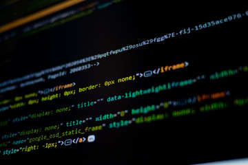 Java code on monitor. Programming language 