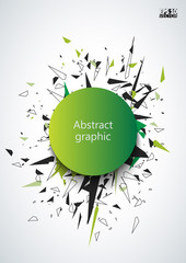 Graphic illustration with geometric pattern.