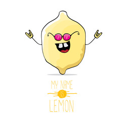 vector funny cartoon cute yellow lemon