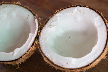 Coconut meat for cooking.