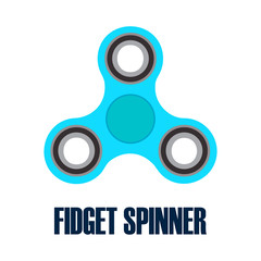 Hand spinner vector illustration. Fidget spinner, stress relieving toy. Flat style.