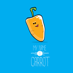 Fototapeta na wymiar vector funny cartoon orange carrot character