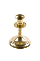 Golden candle holder on a white background 