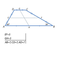 The task of finding a base and at the side of the trapezoid