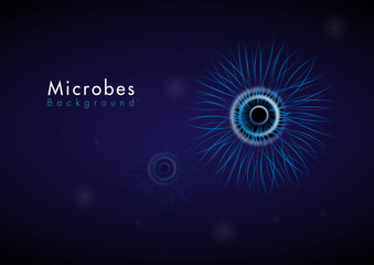 Microbes background design vector