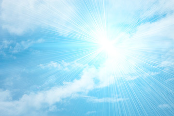 The sun shines, looking far out of sight.