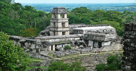 Temple Maya Palenque - obrazy, fototapety, plakaty