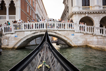 Fototapeta na wymiar Venice with Grand canal, Italy from a Gondola