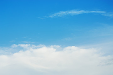 Blue backdrop in the air