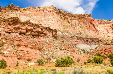 Red rock canyons in Capitol Reef National Park in Utah, USA