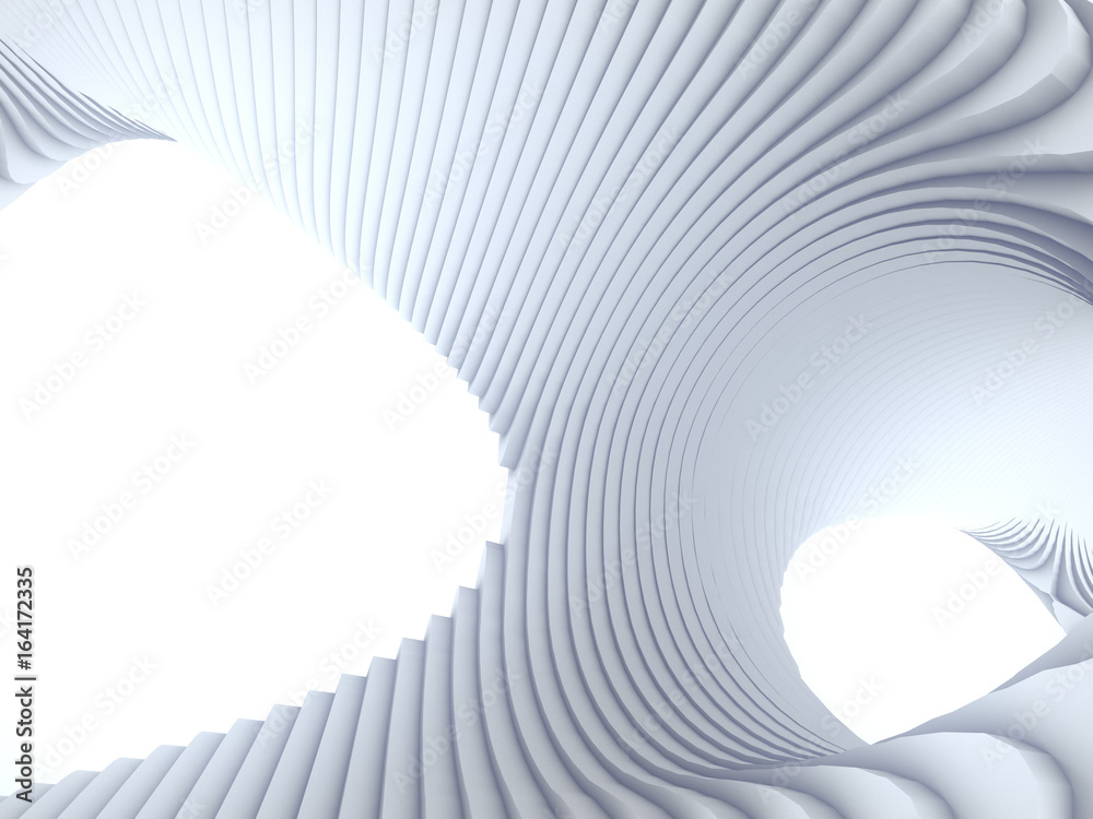 Poster white stripe pattern futuristic background. 3d render illustration