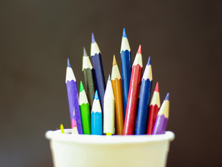 Fototapeta premium Color Pencils On Background Close-up