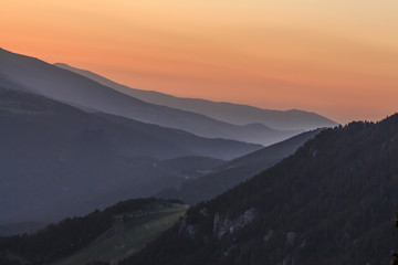 Sunrise from the ski slopes of La Molina