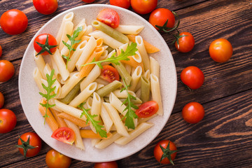 penne pasta with fresh tomato