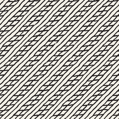 Hand drawn style seamless pattern. Abstract geometric tiling background in black and white. Vector doodle line lattice