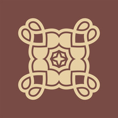 Ornamental vintage, retro, colored logo. Template for design. Art element