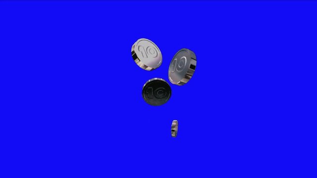 4k Silver golden coins falling down background,economic gold money currency success finance rich wealth,commercial wealthy cash backdrop.