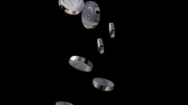 4k Silver golden coins falling down background,economic gold money currency success finance rich wealth,commercial wealthy cash backdrop.
